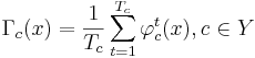 \Gamma_c(x) = \frac 1 {T_c} \sum_{t=1}^{T_c} \varphi_c^t (x) , c \in Y 