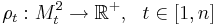 \rho_t:M^2_t \rightarrow \mathbb{R^+},~~ t \in [1, n]